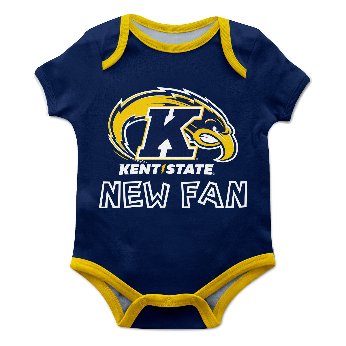 Kent State Golden Flashes Infant Game Day Blue Short Sleeve One Piece Jumpsuit by Vive La Fete