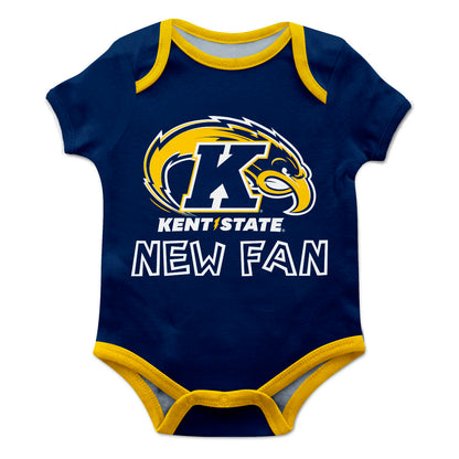 Kent State Golden Flashes Infant Game Day Blue Short Sleeve One Piece Jumpsuit by Vive La Fete