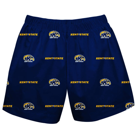Kent State Golden Flashes Boys Game Day Elastic Waist Classic Play Blue Pull On Shorts