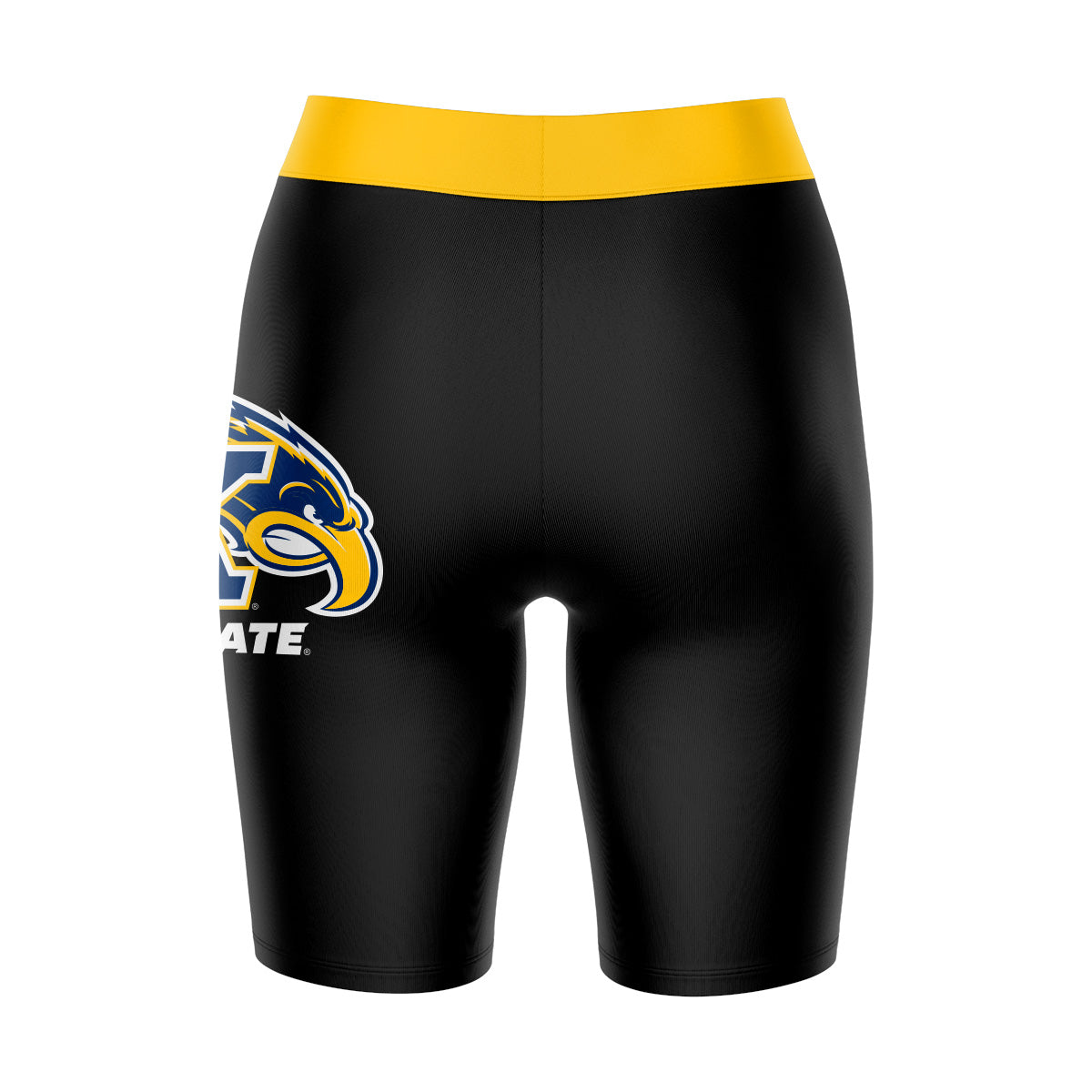 Kent State Golden Flashes Vive La Fete Game Day Logo on Thigh and Waistband Black and Gold Women Bike Short 9 Inseam"