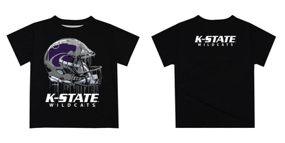 Kansas State University Wildcats K-State Original Dripping Football Helmet Black T-Shirt by Vive La Fete