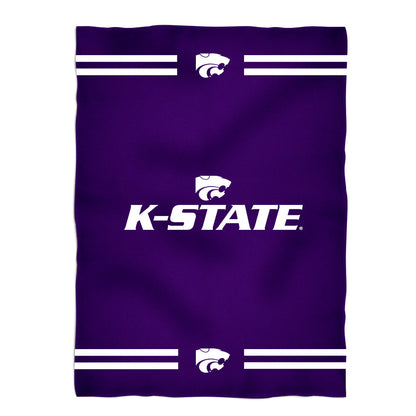 Kansas State Wildcats KSU K-State Game Day Soft Premium Fleece Purple Throw Blanket 40 x 58 Logo and Stripes