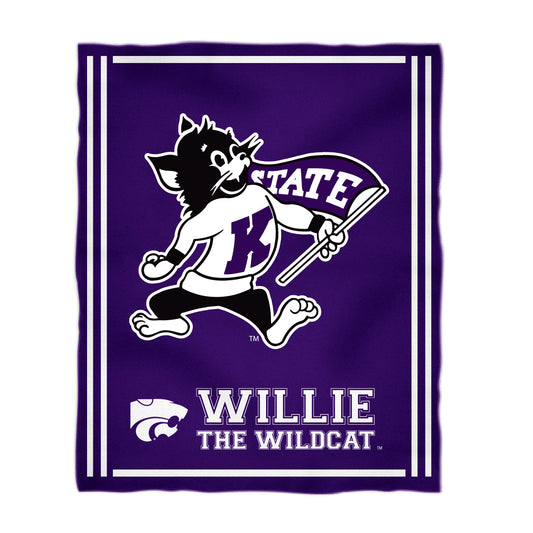 Kansas State University Wildcats K-State Kids Game Day Purple Plush Soft Minky Blanket 36 x 48 Mascot
