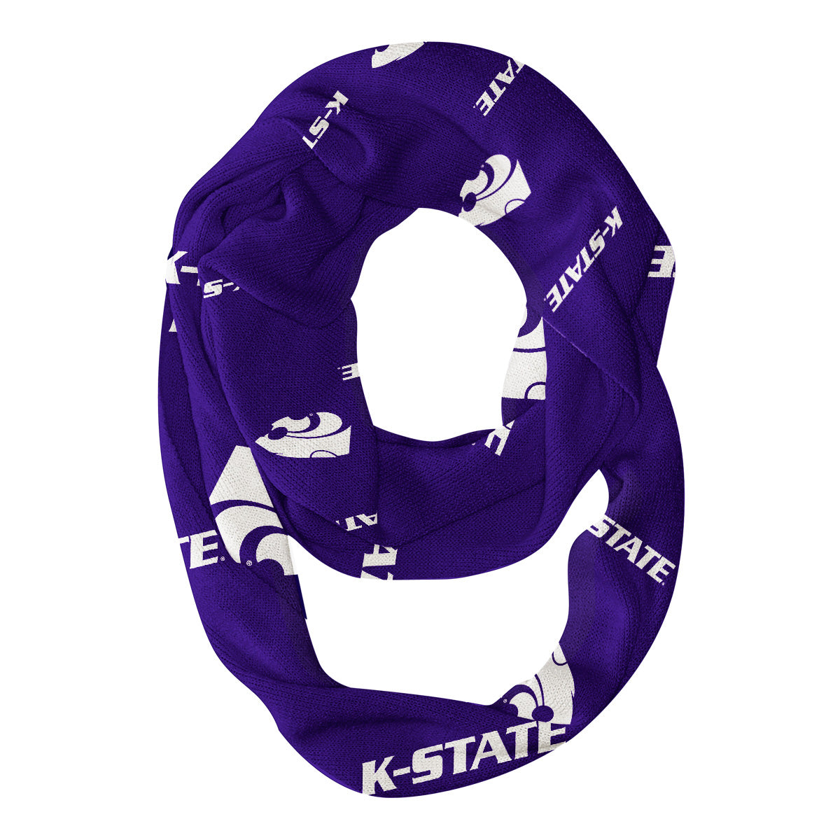 Kansas State Wildcats KSU Vive La Fete Repeat Logo Game Day Collegiate Women Light Weight Ultra Soft Infinity Scarf