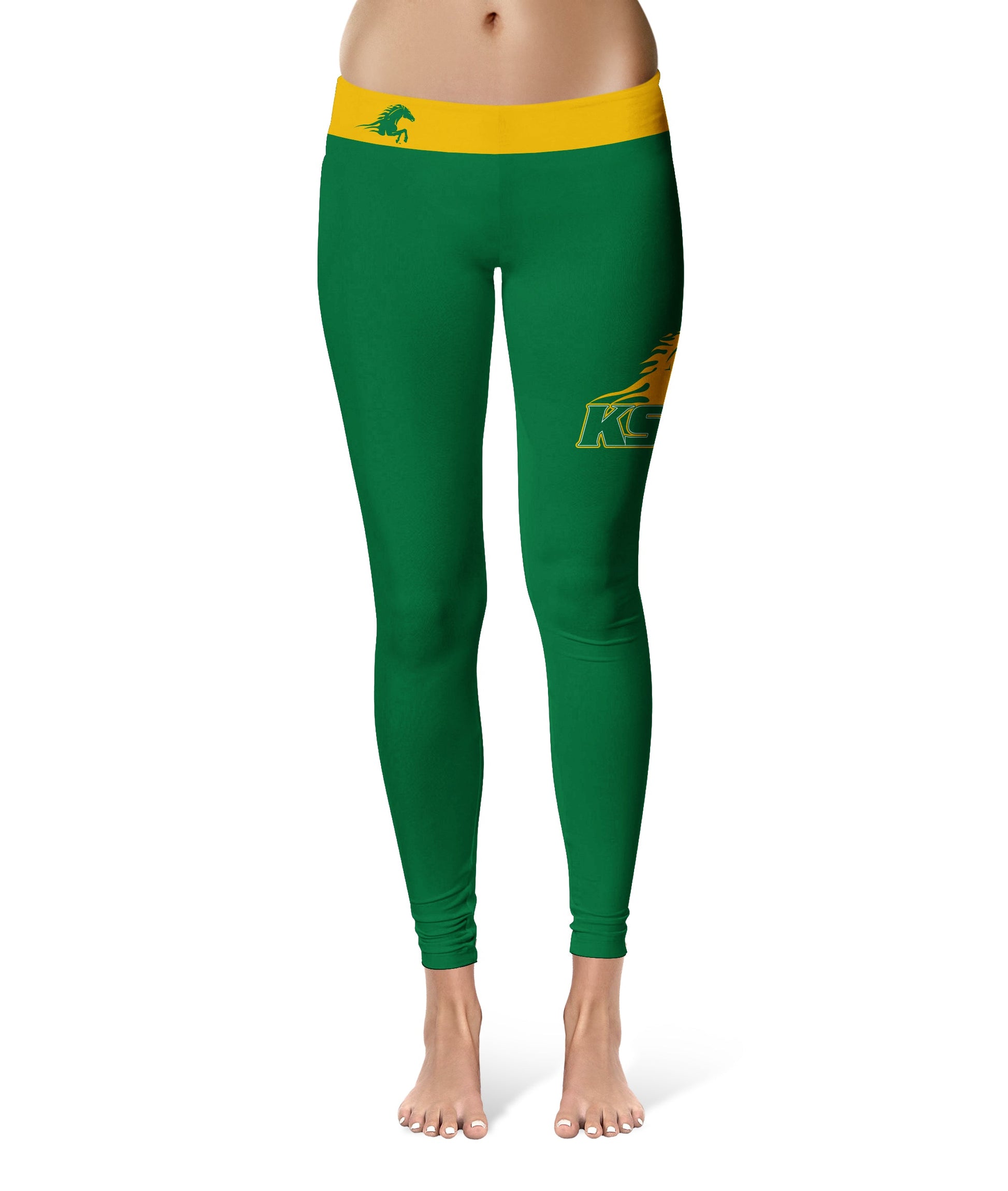 Kentucky State Thorobreads Vive La Fete Game Day Collegiate Logo on Thigh Green Women Yoga Leggings 2.5 Waist Tights