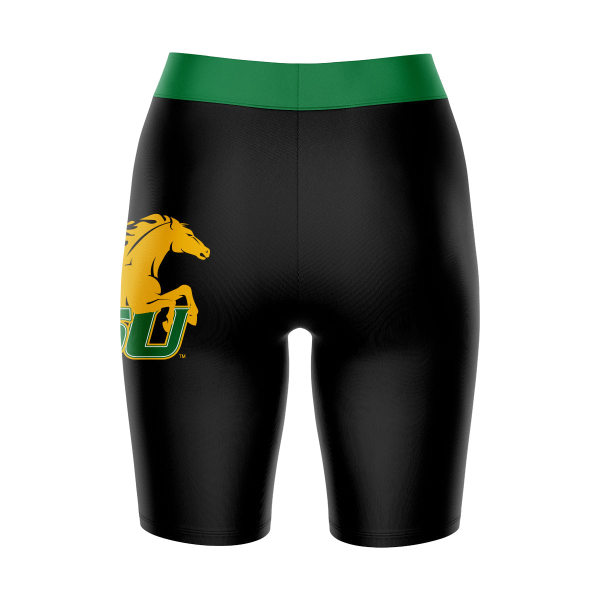 Kentucky State Thorobreds Vive La Fete Game Day Logo on Thigh and Waistband Black and Green Women Bike Short 9 Inseam