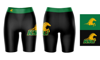 Kentucky State Thorobreds Vive La Fete Game Day Logo on Thigh and Waistband Black and Green Women Bike Short 9 Inseam