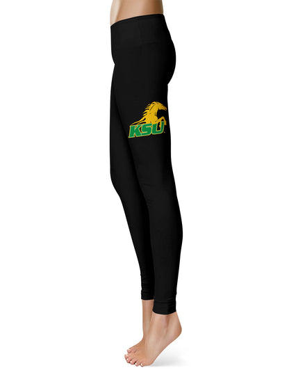 Kentucky State Thorobreads Vive La Fete Collegiate Large Logo on Thigh Women Black Yoga Leggings 2.5 Waist Tights