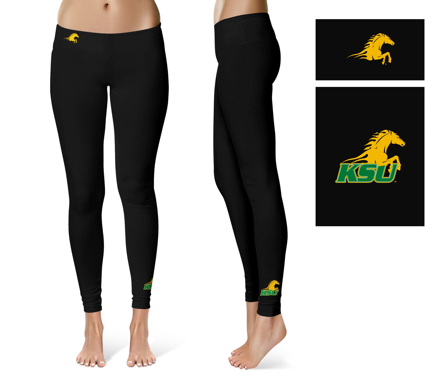 Kentucky State Thorobreads Vive La Fete Game Day Collegiate Logo at Ankle Women Black Yoga Leggings 2.5 Waist Tights