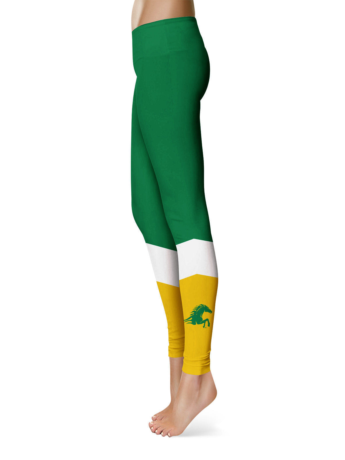 Kentucky State Thorobreads KYSU Vive La Fete Game Day Collegiate Ankle Color Block Women Green Gold Yoga Leggings