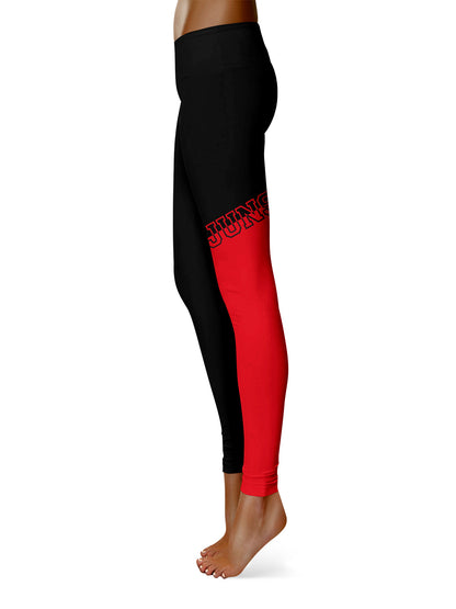 Louisiana Ragin Cajuns Vive La Fete Game Day Collegiate Leg Color Block Women Black Red Yoga Leggings