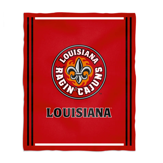 Louisiana at Lafayette Cajuns Kids Game Day Red Plush Soft Minky Blanket 36 x 48 Mascot