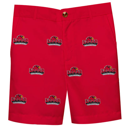 Lamar Cardinals Boys Game Day Red Structured Dress Shorts