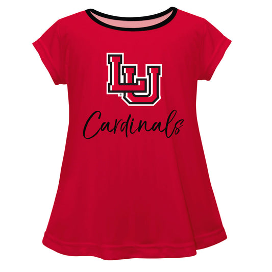 Lamar Cardinals Girls Game Day Short Sleeve Red Laurie Top by Vive La Fete
