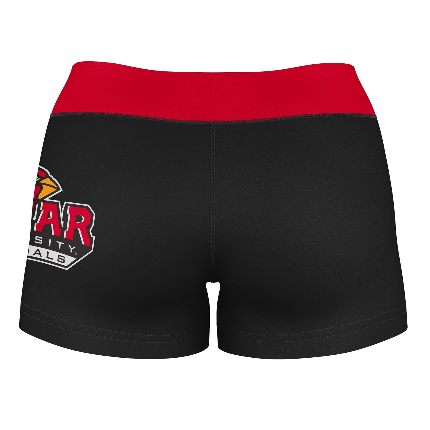 Lamar Cardinals Vive La Fete Game Day Logo on Thigh & Waistband Black & Red Women Yoga Booty Workout Shorts 3.75 Inseam" - Vive La F̻te - Online Apparel Store