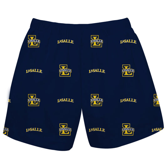 La Salle University Explorers Boys Game Day Elastic Waist Classic Play Navy Pull On Shorts