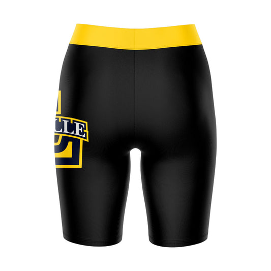 Mouseover Image, La Salle Explorers Vive La Fete Game Day Logo on Thigh and Waistband Black and Gold Women Bike Short 9 Inseam"