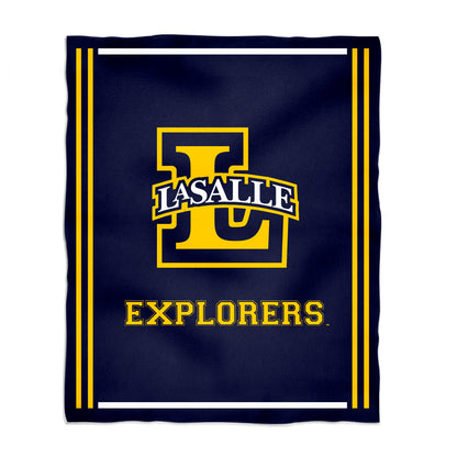 La Salle University Explorers Kids Game Day Blue Plush Soft Minky Blanket 36 x 48 Mascot