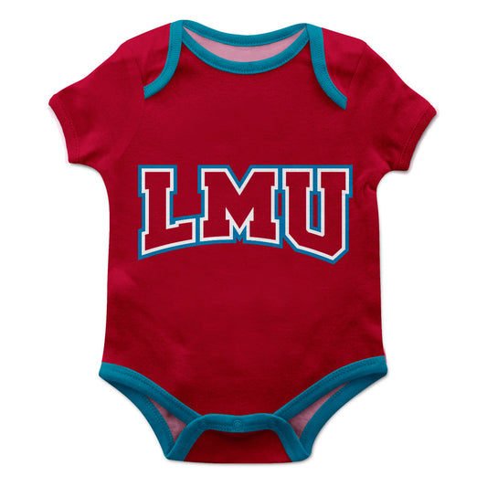 Loyola Marymount Lions Boys Game Day Red Short Sleeve One Piece Jumpsuit Logo Bodysuit by Vive La Fete