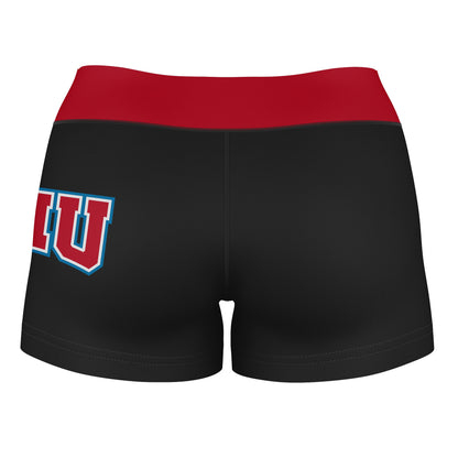 LMU Lions Vive La Fete Game Day Logo on Thigh and Waistband Black & Maroon Women Yoga Booty Workout Shorts 3.75 Inseam" - Vive La F̻te - Online Apparel Store