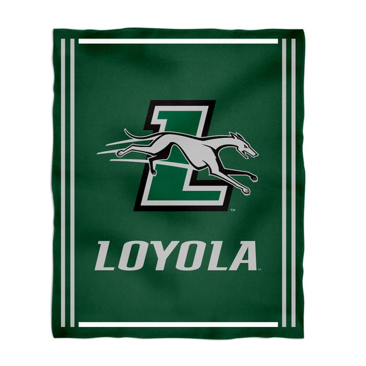 Loyola Maryland Greyhounds Kids Game Day Green Plush Soft Minky Blanket 36 x 48 Mascot
