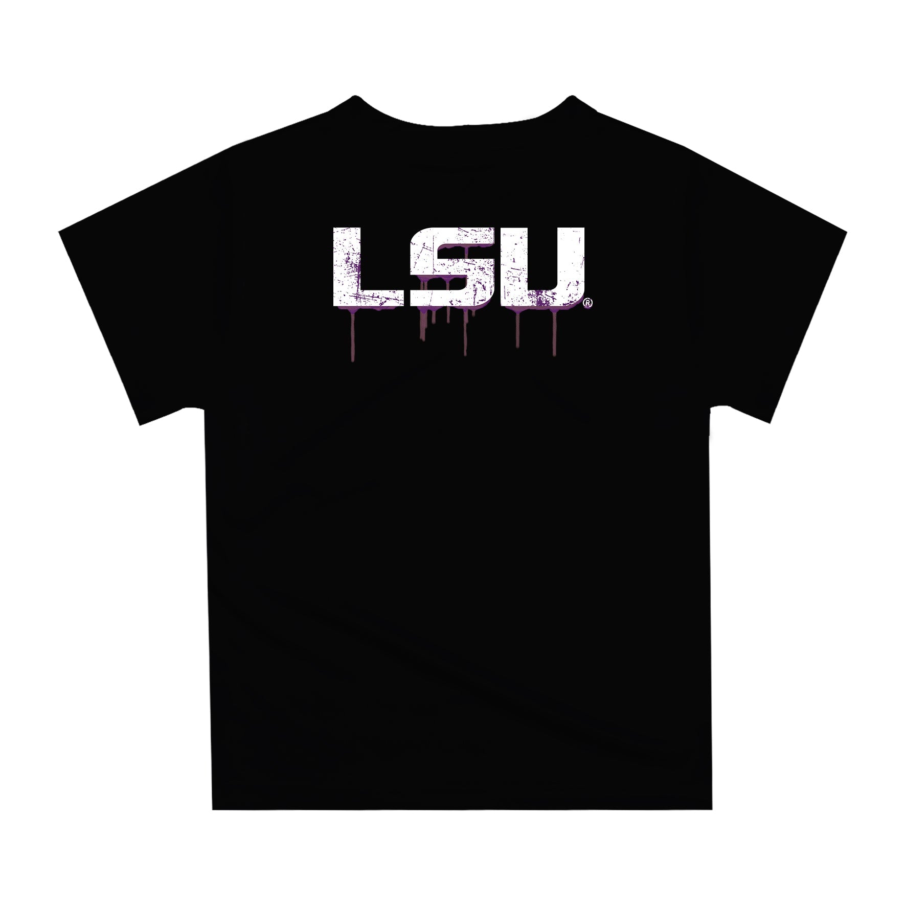 Louisiana State Tigers Original Dripping Football Helmet Black T-Shirt by Vive La Fete