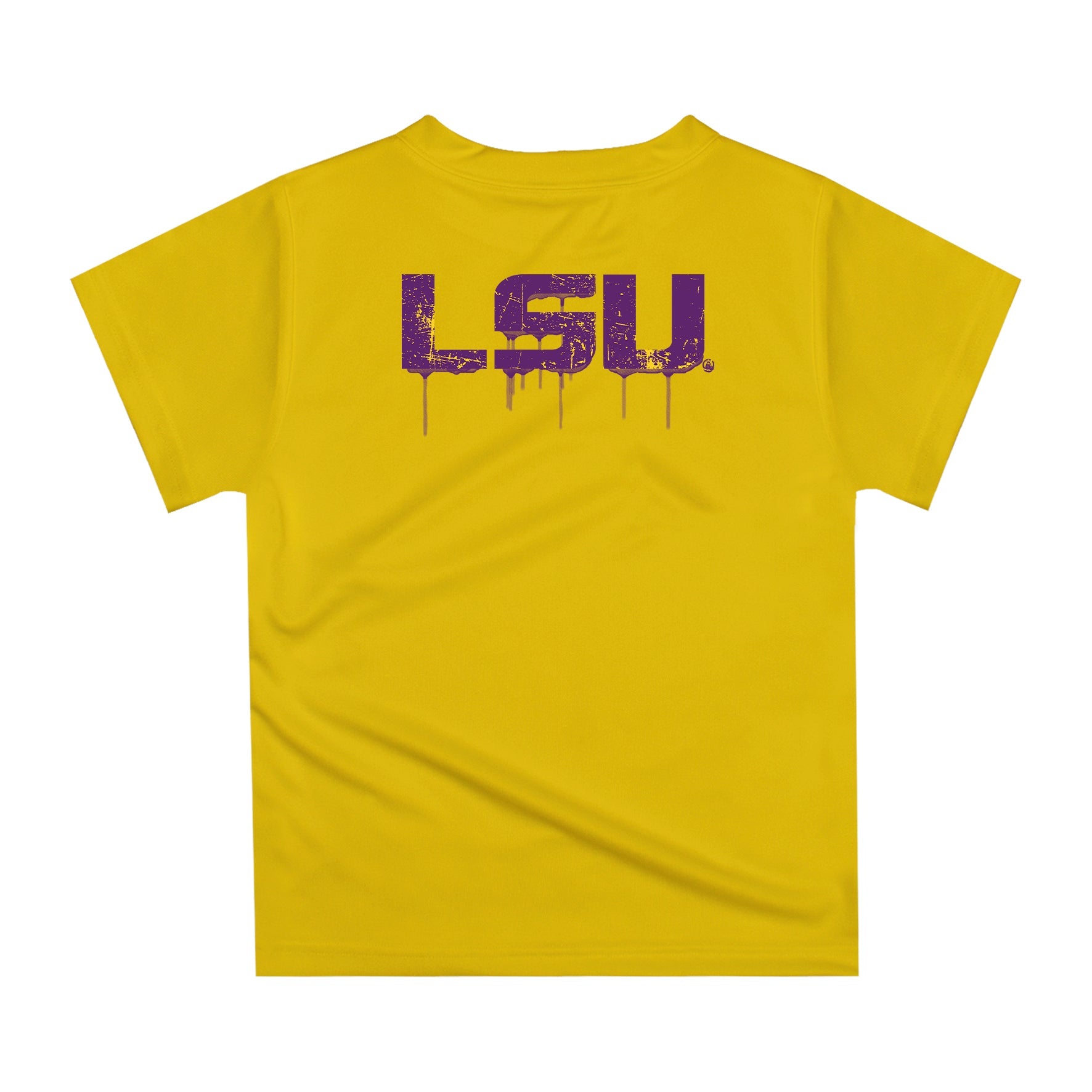 Louisiana State Tigers Original Dripping Football Helmet Gold T-Shirt by Vive La Fete