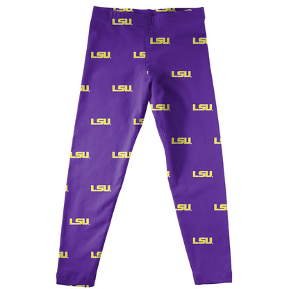 Louisiana At Lafayette Repeat Logo Black Leggings