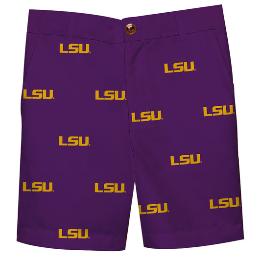 LSU Tigers All Over Purple Print Structured Short