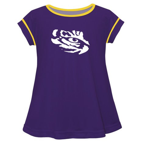 LSU Solid Purple Girls Laurie Top Short Sleeve by Vive La Fete