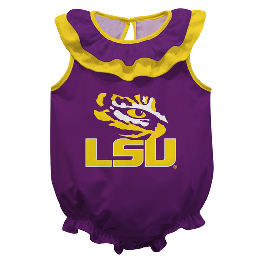 LSU Tigers Purple And Gold Sleeveless One Piece Jumpsuit by Vive La Fete