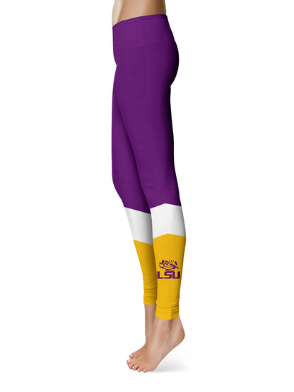 LSU Tigers Vive La Fete Game Day Collegiate Ankle Color Block Women Purple Gold Yoga Leggings