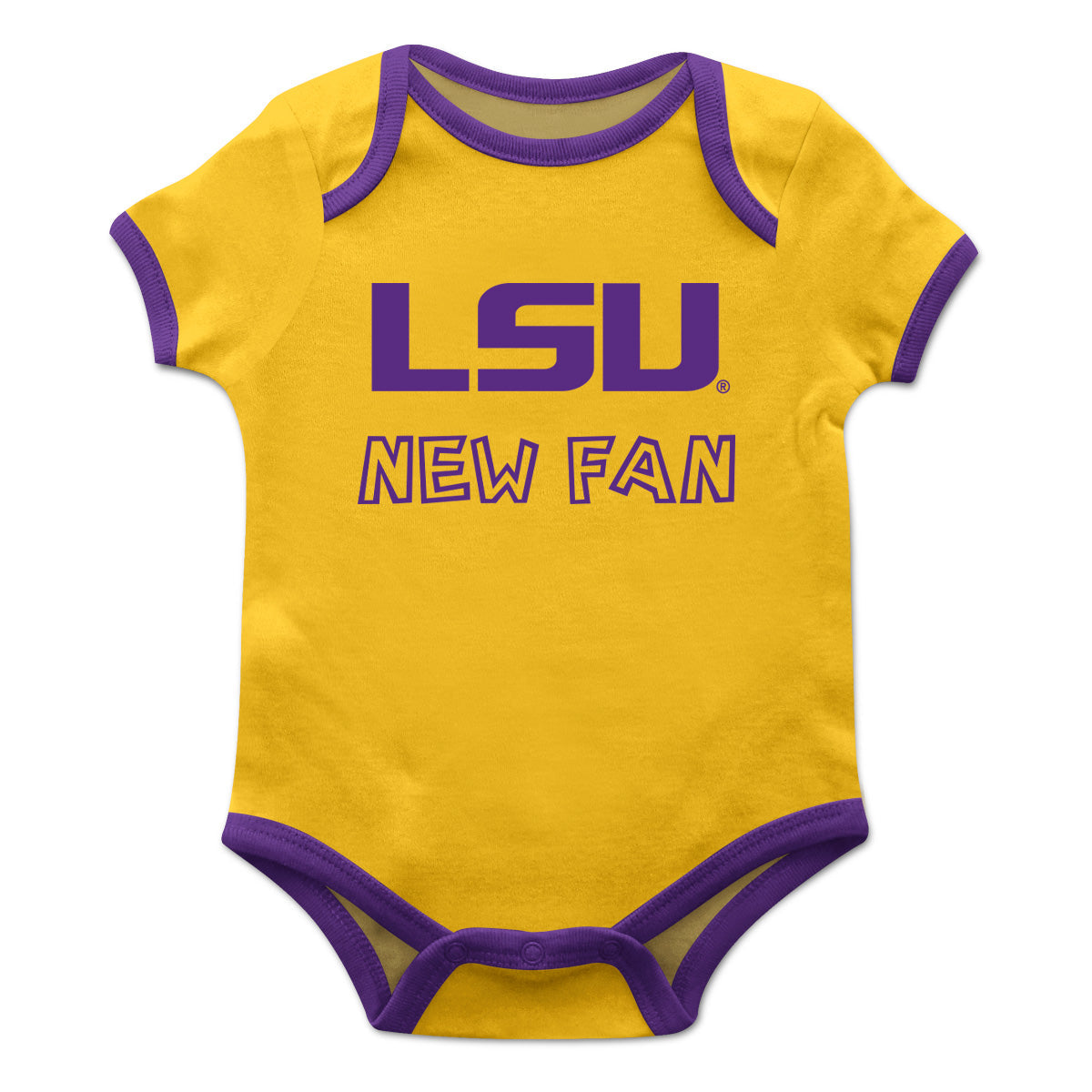 Louisiana State University Tigers Infant Gold Short Sleeve One Piece Jumpsuit by Vive La Fete