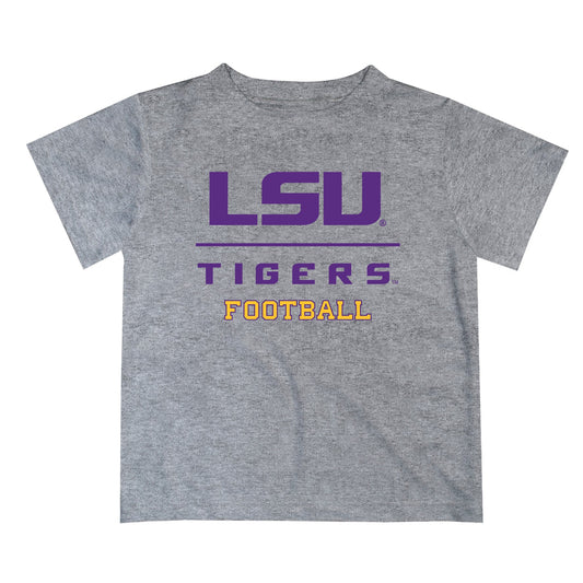 LSU Tigers Vive La Fete Football V1 Heather Gray Short Sleeve Tee Shirt
