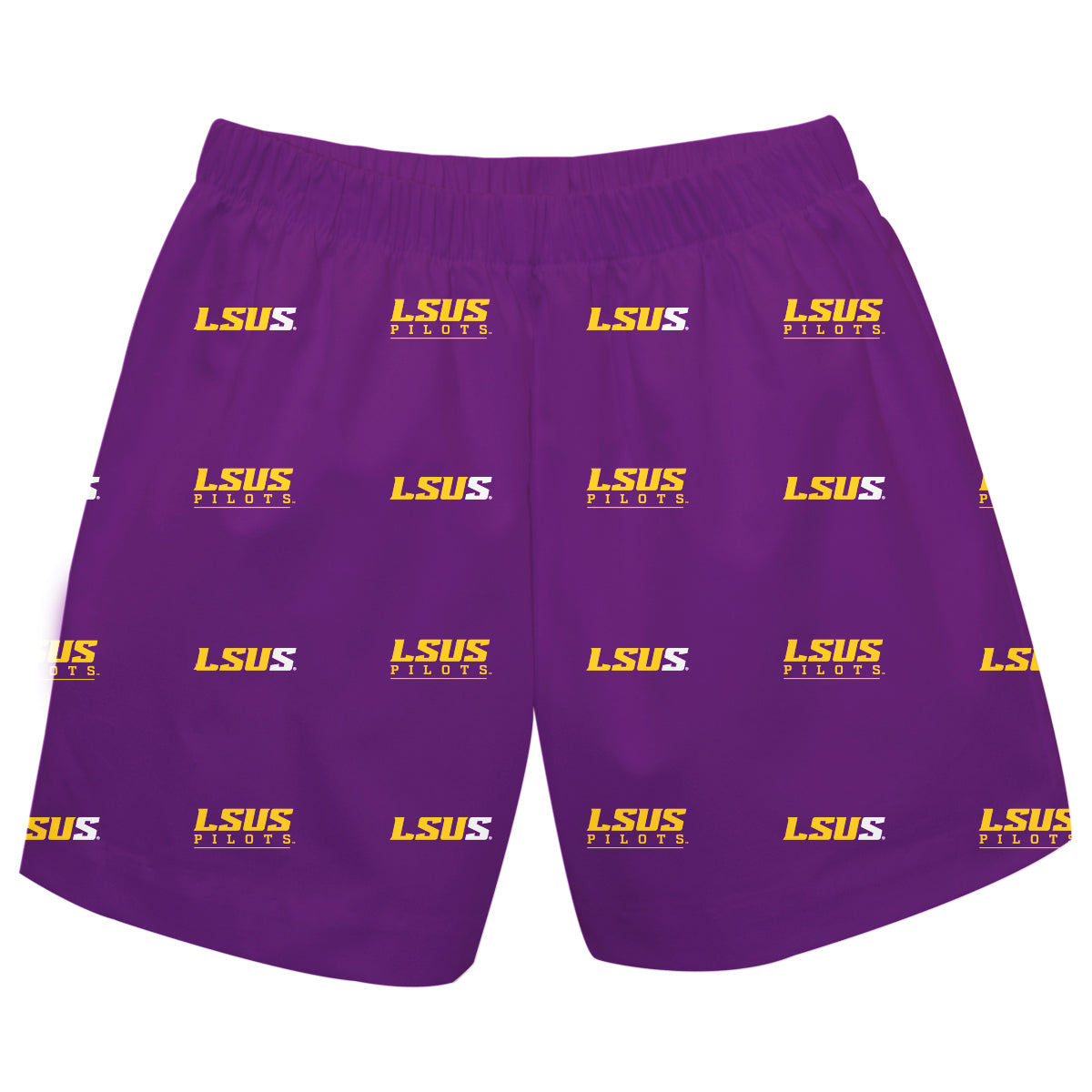 LSU Shreveport LSUS Pilots Boys Game Day Elastic Waist Classic Play Purple Pull On Shorts