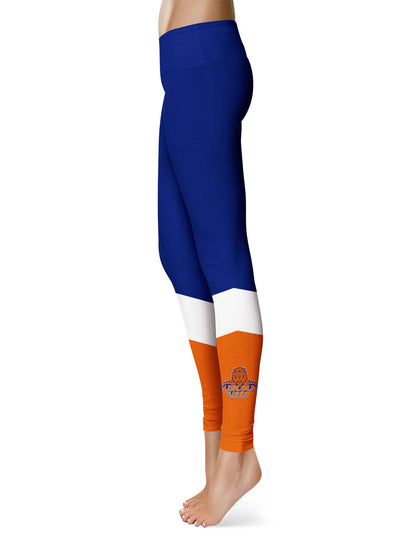 Lincoln University Lions LU Vive La Fete Game Day Collegiate Ankle Color Block Women Blue Orange Yoga Leggings