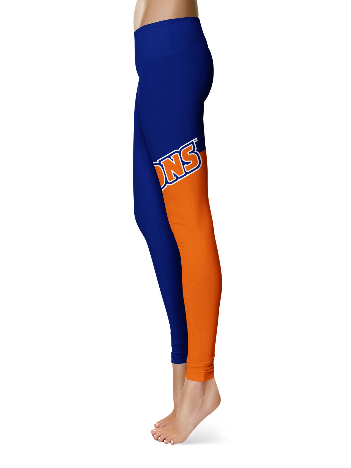 Lincoln University Lions LU Vive La Fete Game Day Collegiate Leg Color Block Women Blue Orange Yoga Leggings