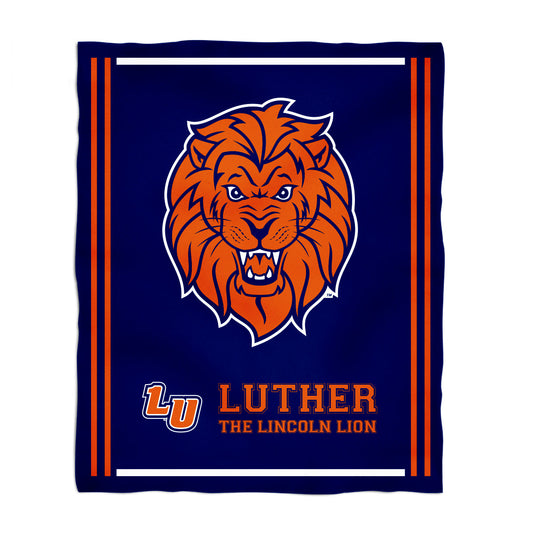 Lincoln University Lions LU Kids Game Day Blue Plush Soft Minky Blanket 36 x 48 Mascot