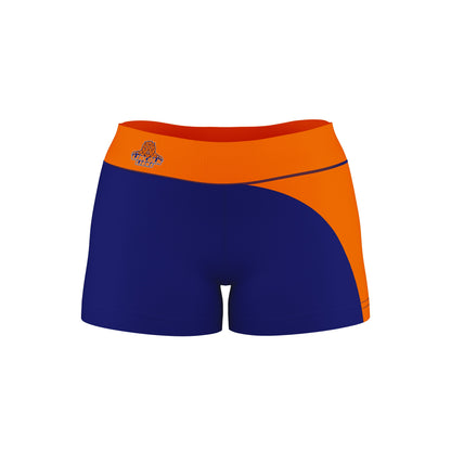 Lincoln Lions LU Vive La Fete Collegiate Waist Color Block Women Blue Orange Optimum Yoga Short