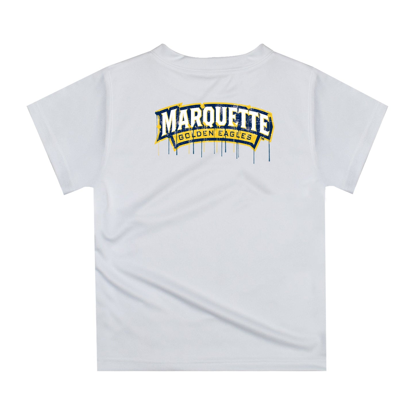 Marquette Golden Eagles Original Dripping Football Helmet White T-Shirt by Vive La Fete