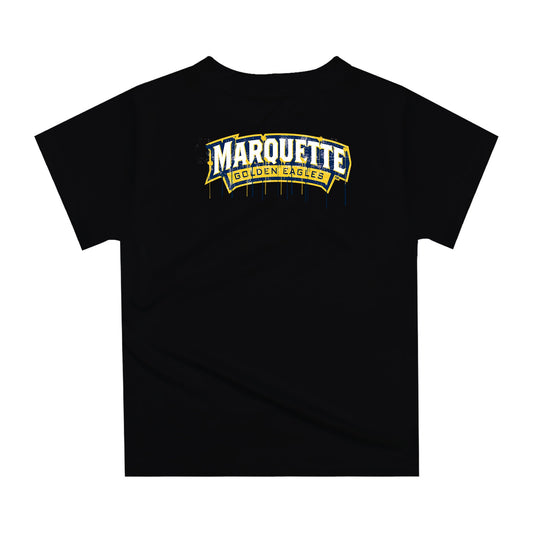 Mouseover Image, Marquette Golden Eagles Original Dripping Football Helmet Black T-Shirt by Vive La Fete