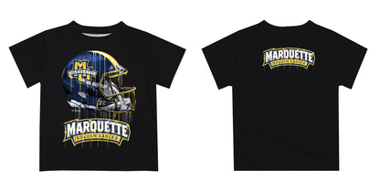 Marquette Golden Eagles Original Dripping Football Helmet Black T-Shirt by Vive La Fete