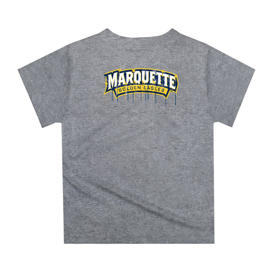 Mouseover Image, Marquette Golden Eagles Original Dripping Football Helmet Heather Gray T-Shirt by Vive La Fete