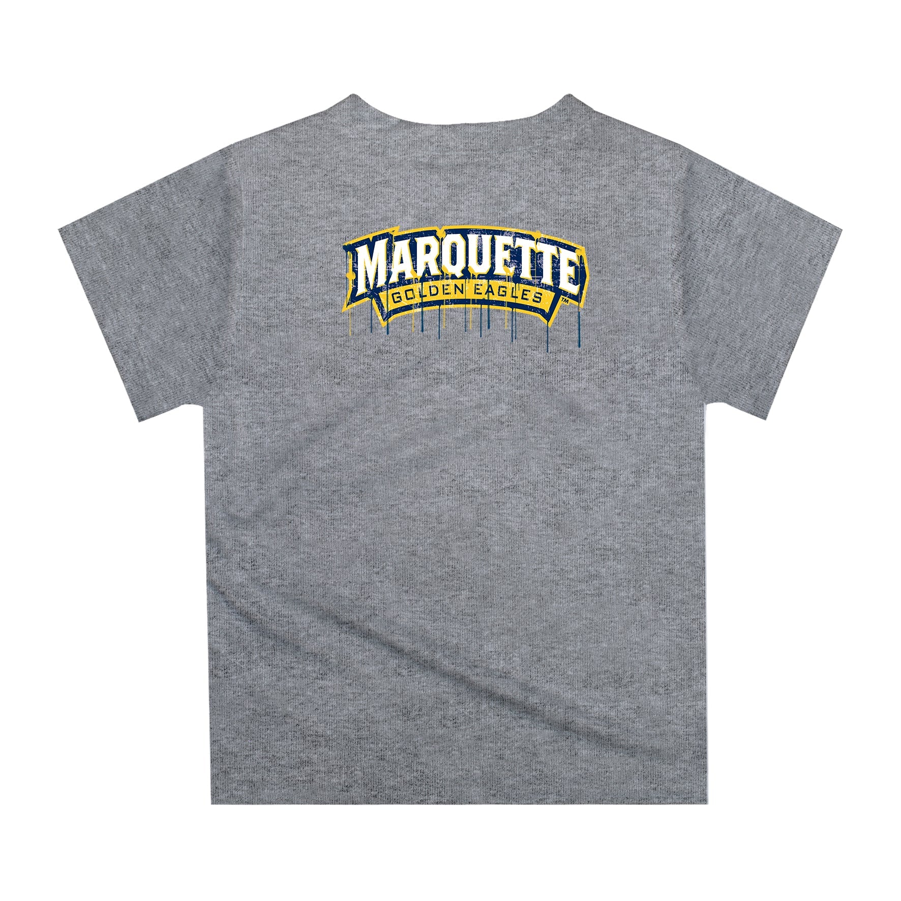 Marquette Golden Eagles Original Dripping Football Helmet Heather Gray T-Shirt by Vive La Fete