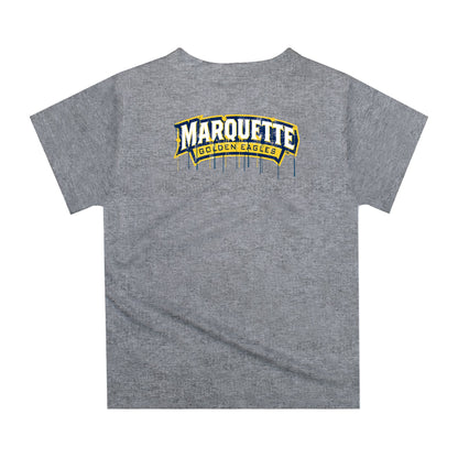 Marquette Golden Eagles Original Dripping Football Helmet Heather Gray T-Shirt by Vive La Fete