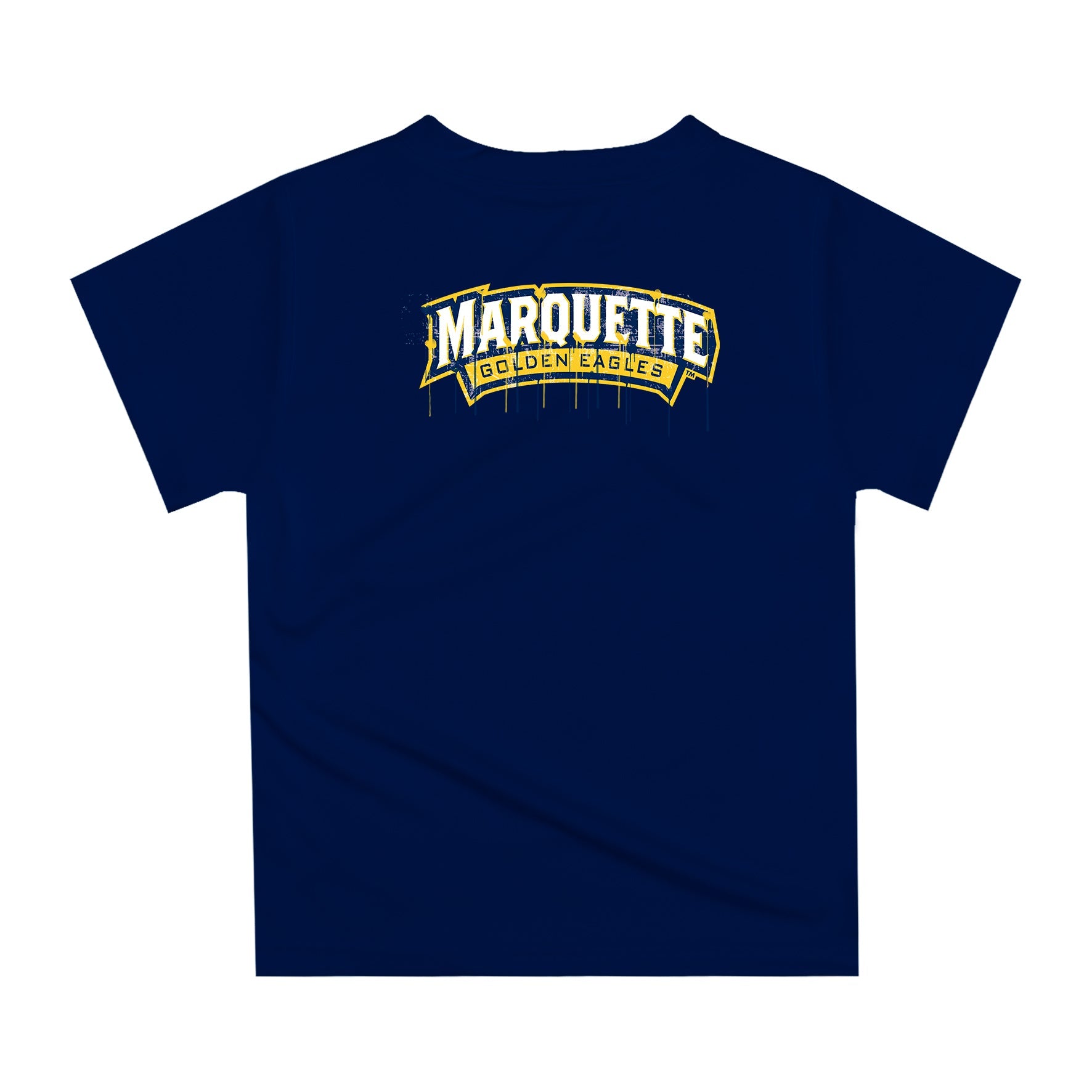 Marquette Golden Eagles Original Dripping Football Helmet Navy T-Shirt by Vive La Fete