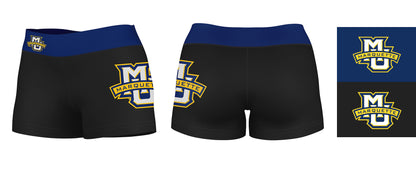 Marquette Golden Eagles Vive La Fete Logo on Thigh & Waistband Black & Navy Women Yoga Booty Workout Shorts 3.75 Inseam" - Vive La F̻te - Online Apparel Store