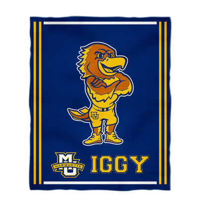 Marquette Golden Eagles Kids Game Day Blue Plush Soft Minky Blanket 36 x 48 Mascot