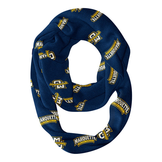 Marquette Golden Eagles Vive La Fete Repeat Logo Game Day Collegiate Women Light Weight Ultra Soft Infinity Scarf