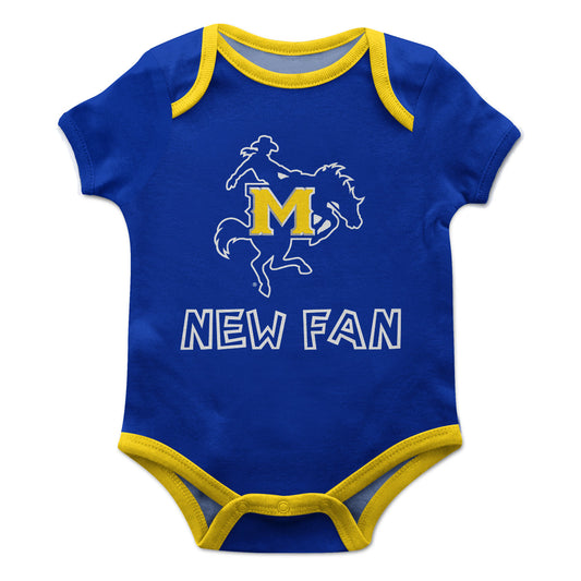 McNeese State Cowboys Infant Game Day Blue Short Sleeve One Piece Jumpsuit by Vive La Fete